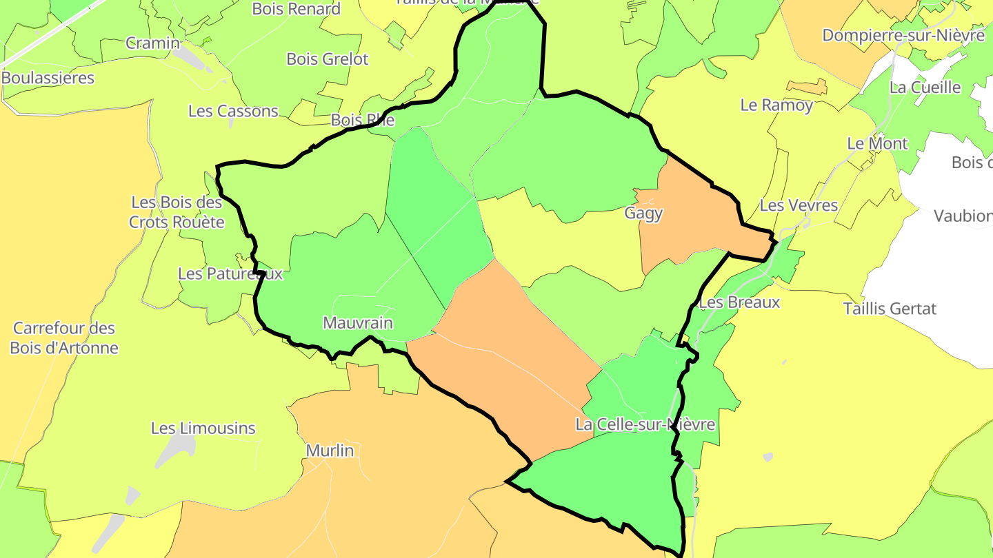 Carte des prix de l'immobilier La Celle-sur-Nièvre