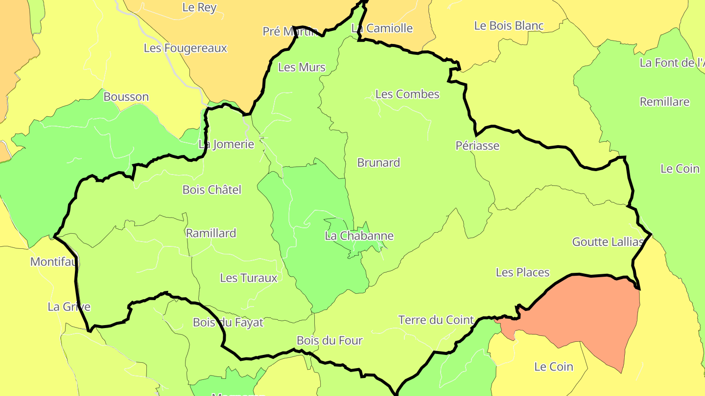 Carte des prix de l'immobilier La Chabanne