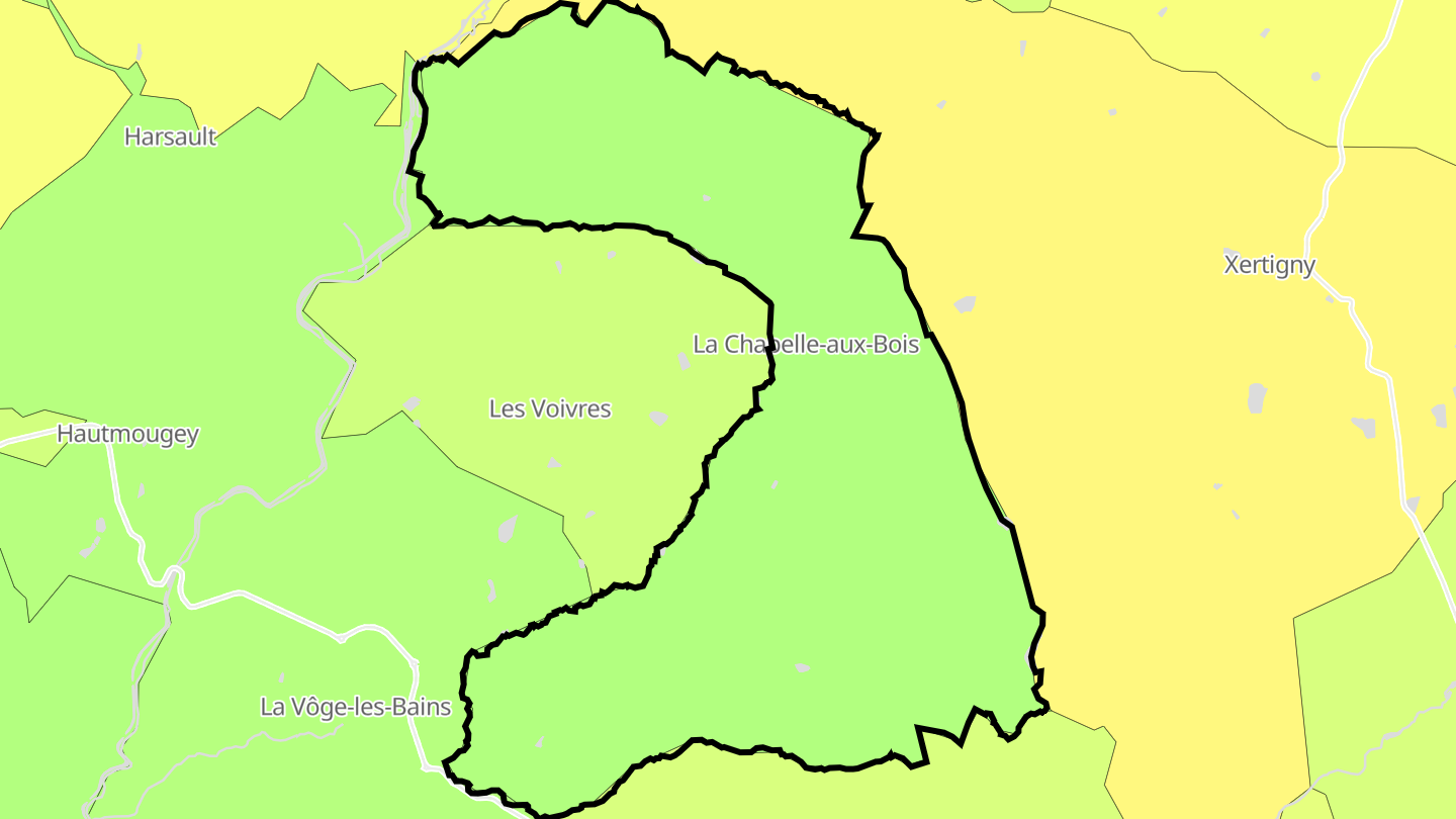 Carte des prix de l'immobilier La Chapelle-aux-Bois