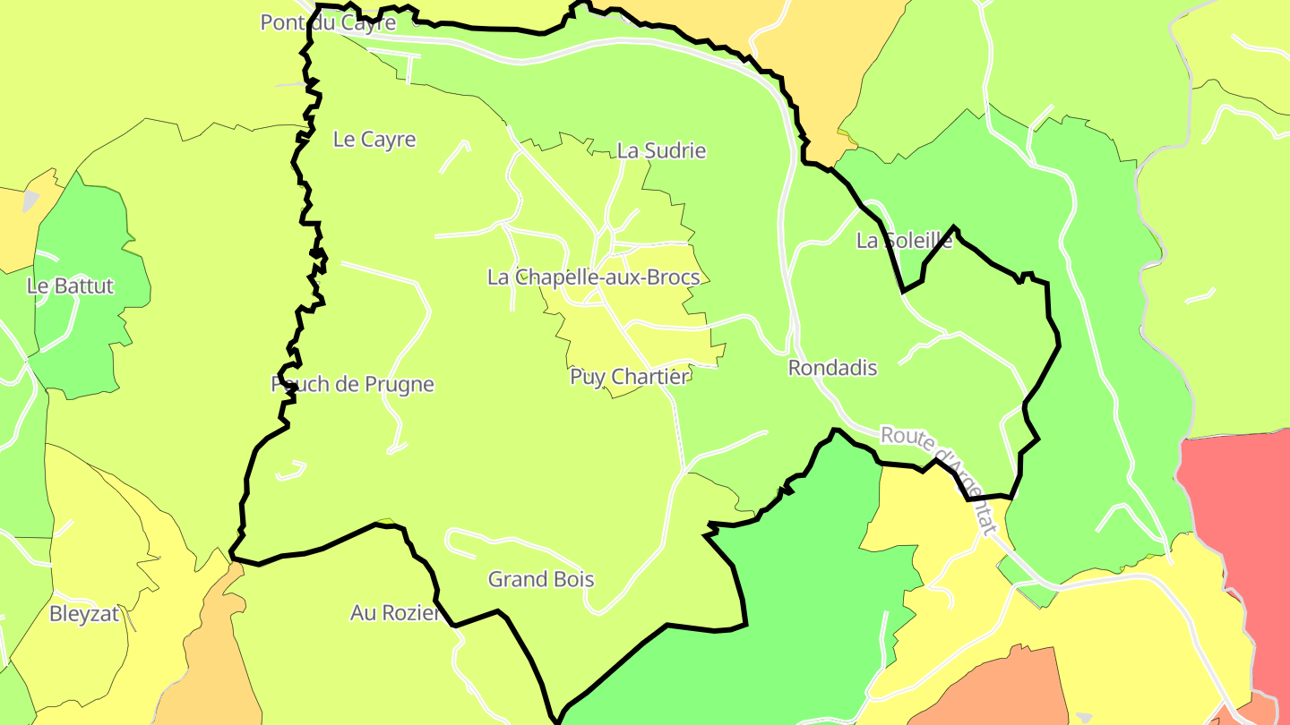 Carte des prix de l'immobilier La Chapelle-aux-Brocs