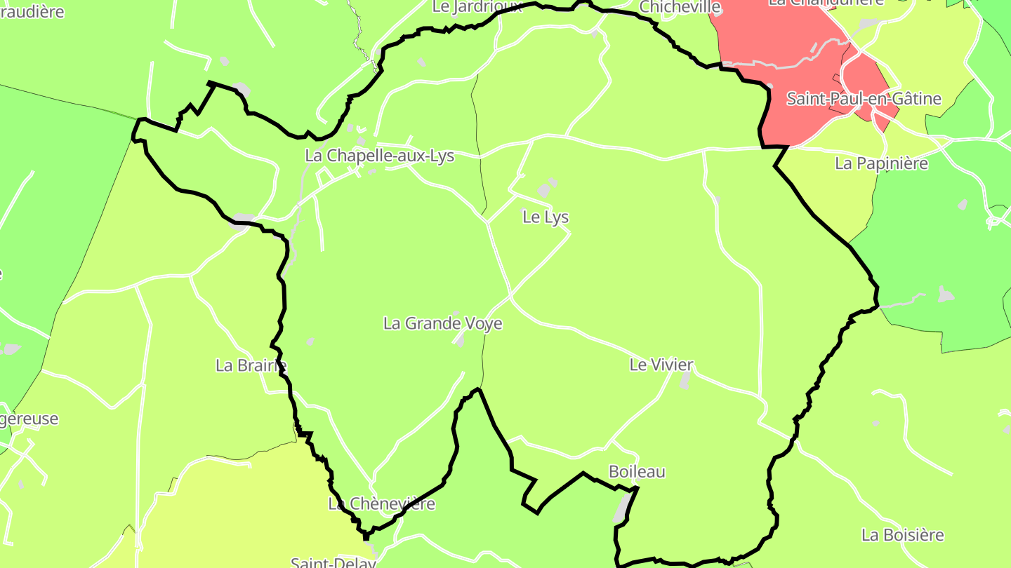Carte des prix de l'immobilier La Chapelle-aux-Lys