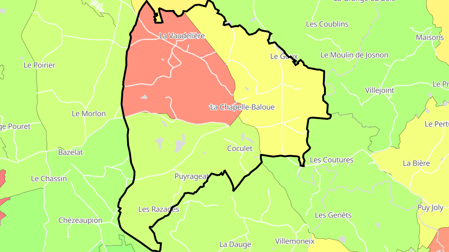 Carte des prix de l'immobilier La Chapelle-Baloue