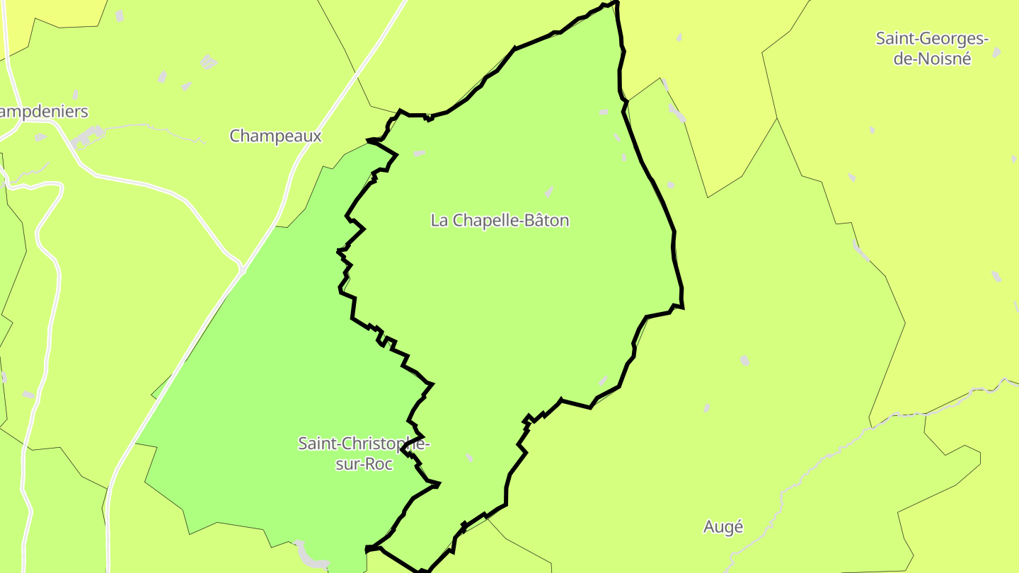 Carte des prix de l'immobilier La Chapelle-Bâton