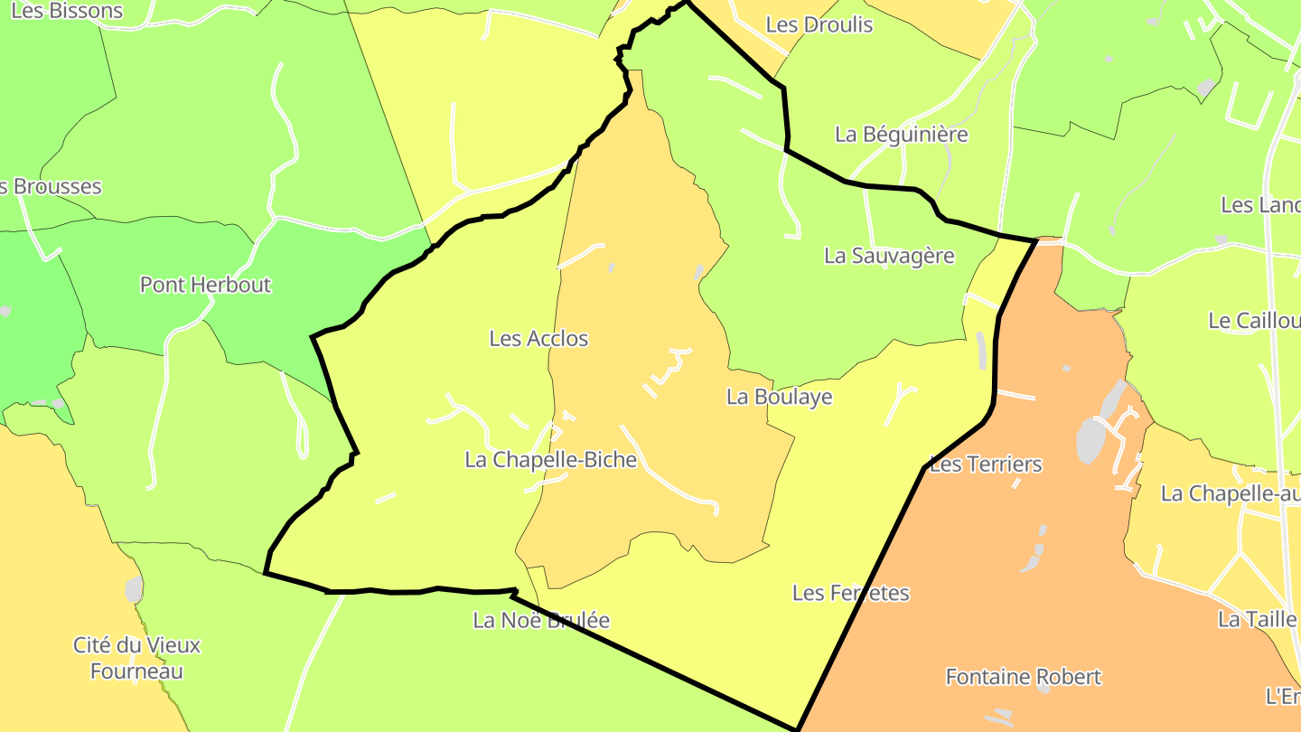 Carte des prix de l'immobilier La Chapelle-Biche