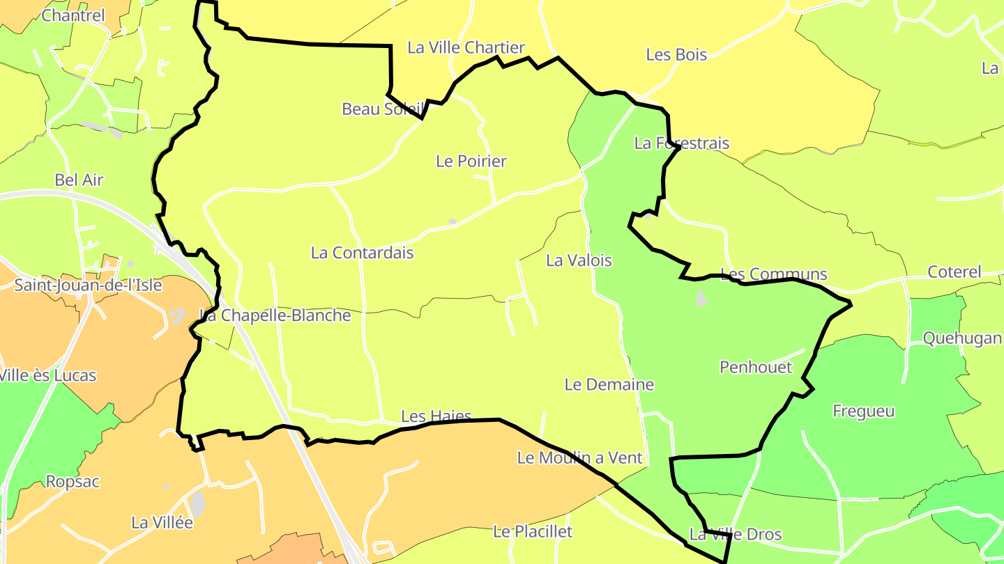 Carte des prix de l'immobilier La Chapelle-Blanche