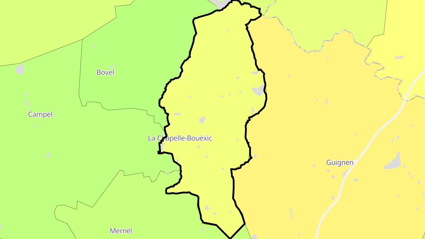 Carte des prix de l'immobilier La Chapelle-Bouëxic