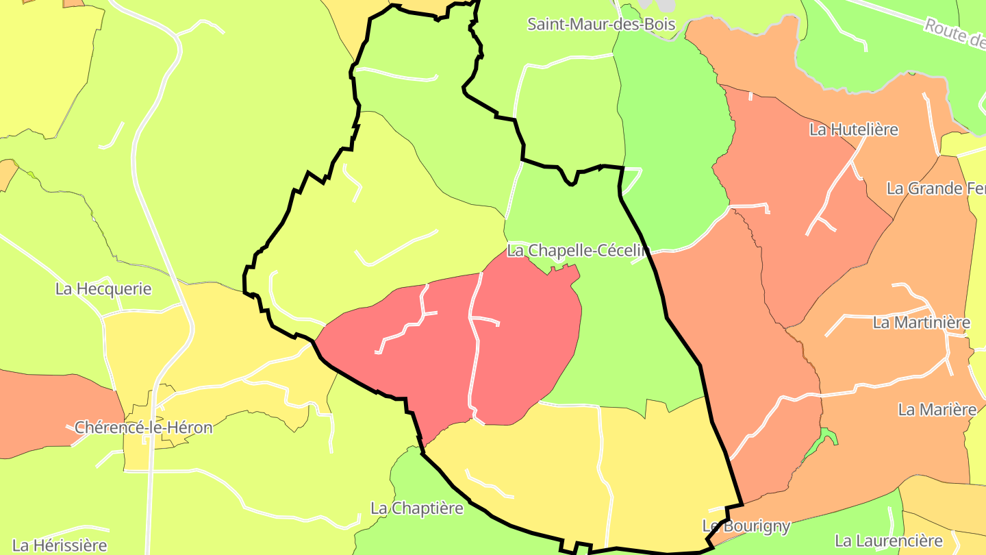 Carte des prix de l'immobilier La Chapelle-Cécelin