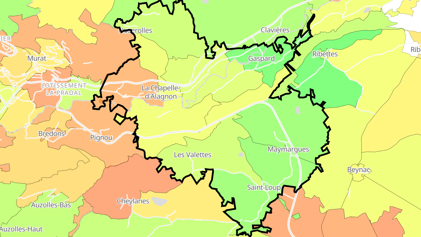 Carte des prix de l'immobilier La Chapelle-d'Alagnon