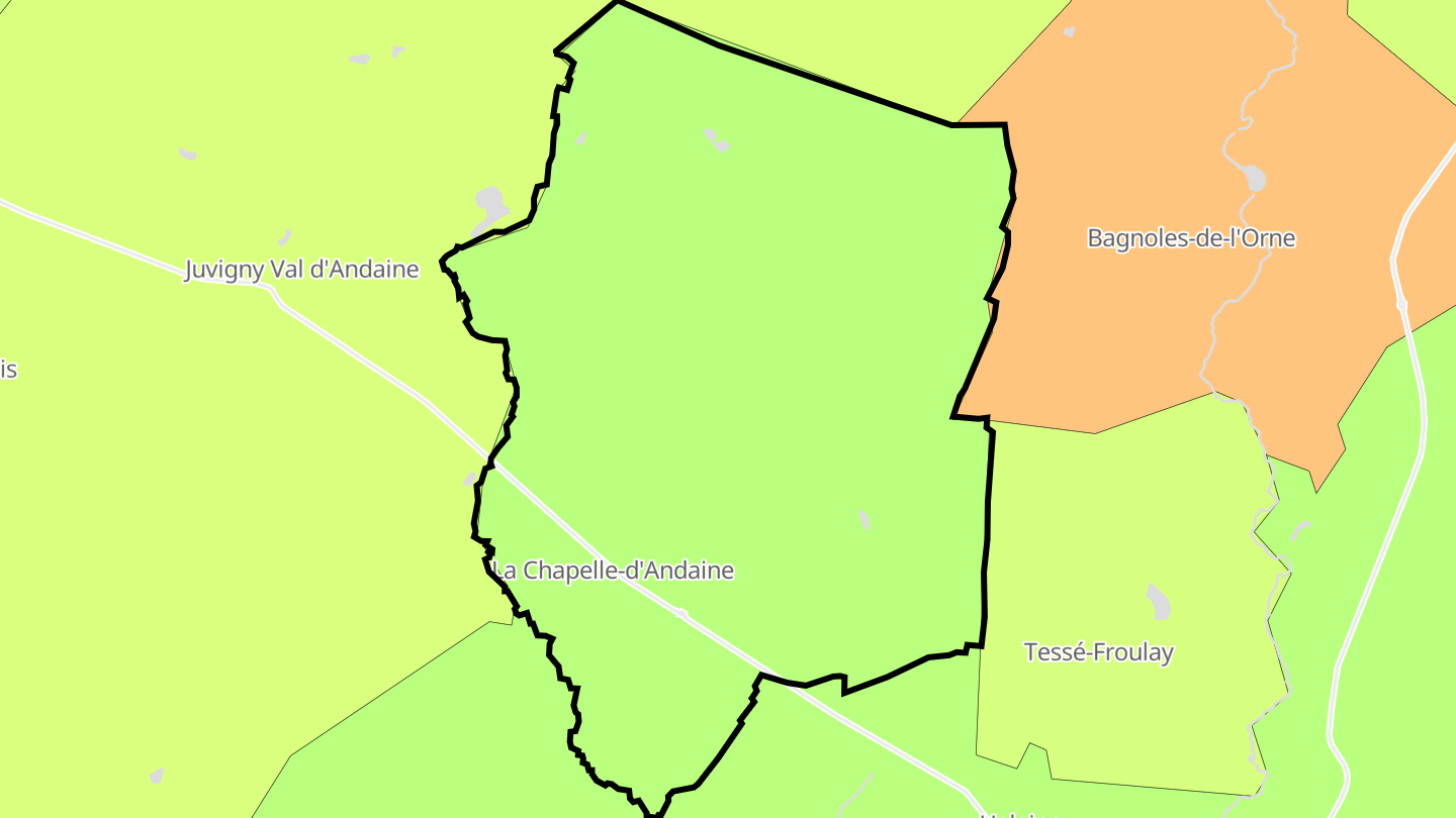 Carte des prix de l'immobilier La Chapelle-d'Andaine