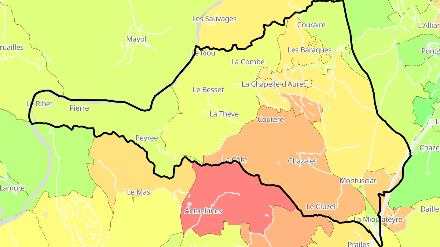 Carte des prix de l'immobilier La Chapelle-d'Aurec