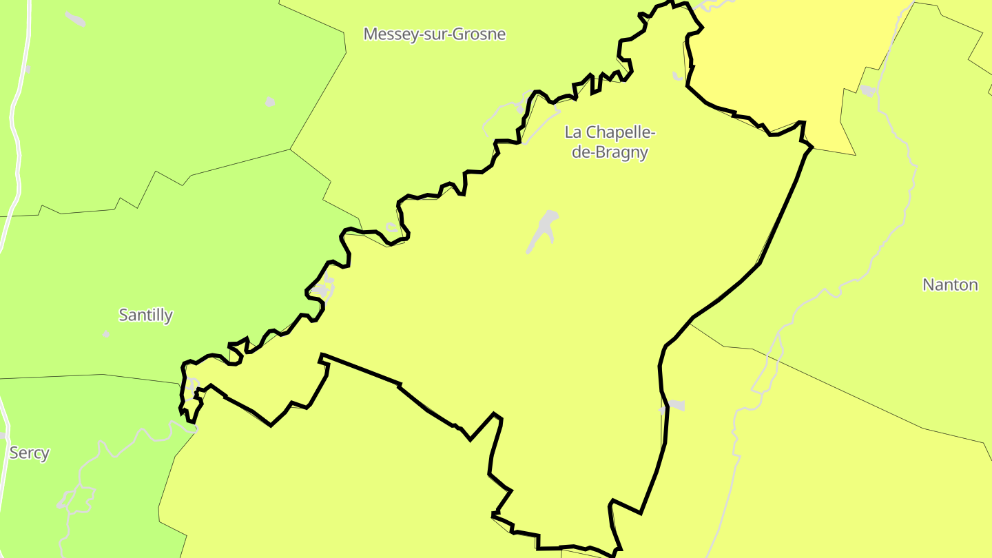 Carte des prix de l'immobilier La Chapelle-de-Bragny