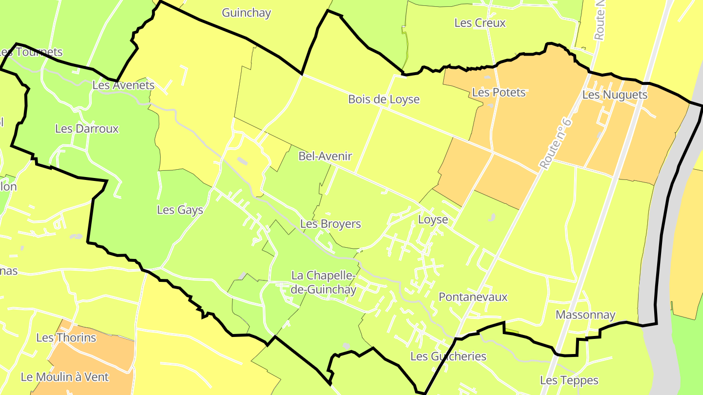 Carte des prix de l'immobilier La Chapelle-de-Guinchay