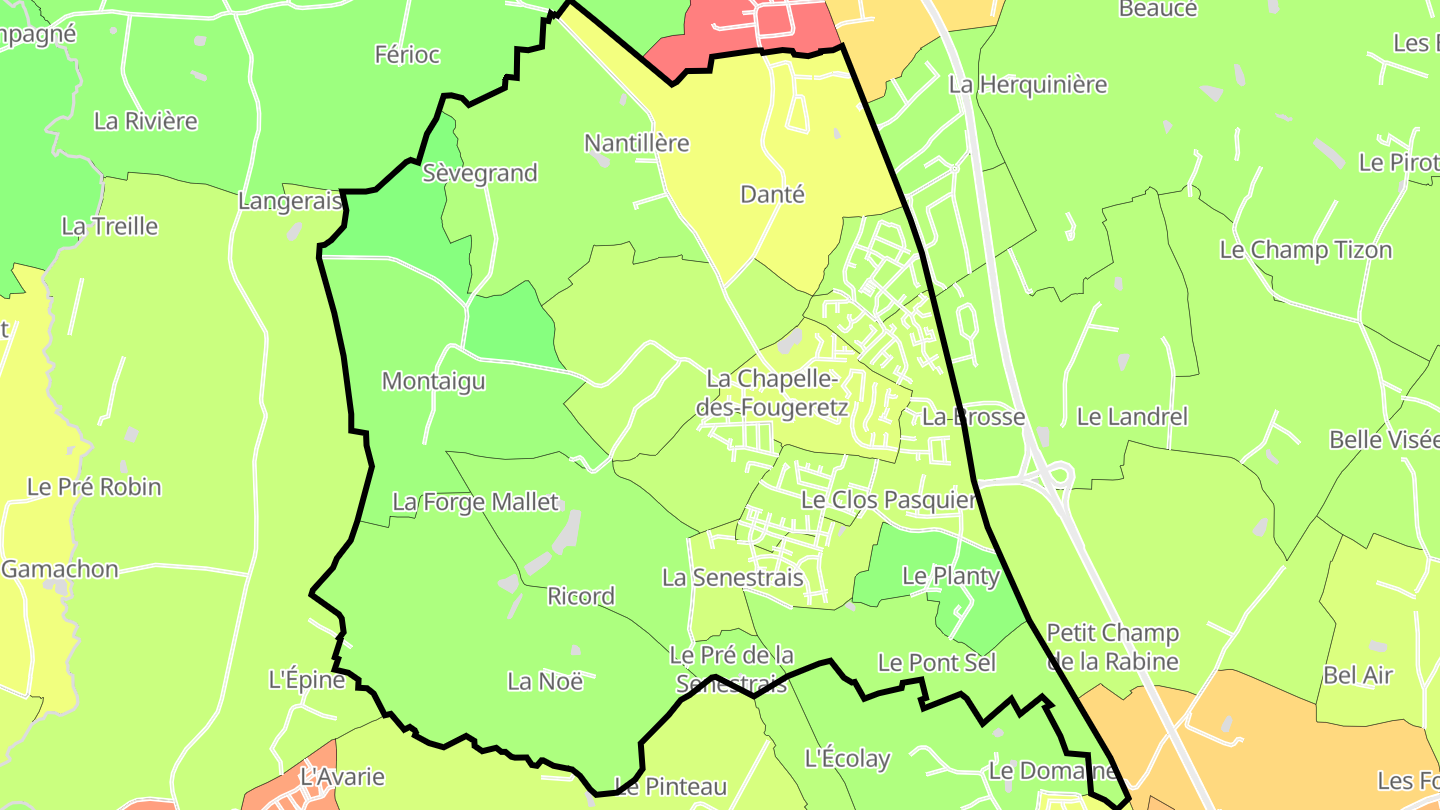 Carte des prix de l'immobilier La Chapelle-des-Fougeretz