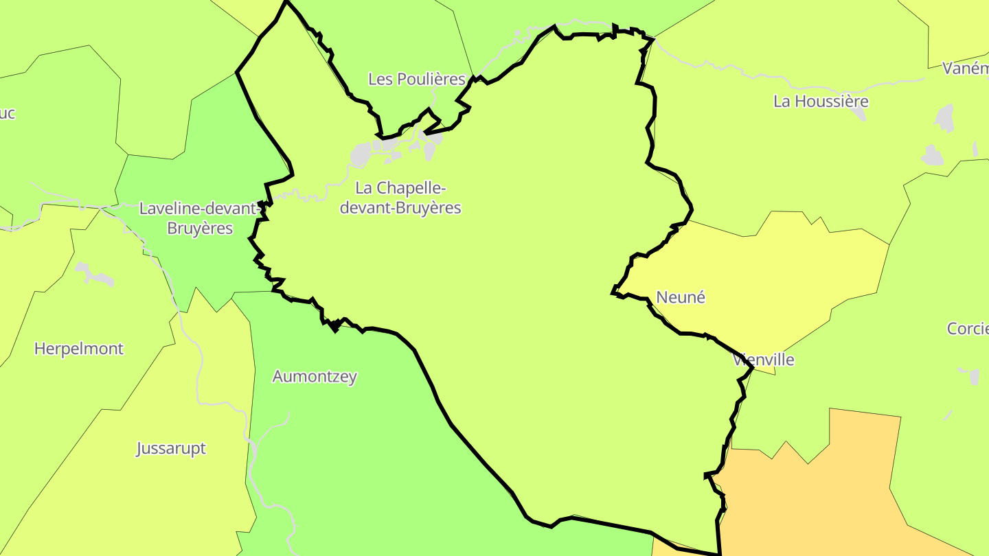 Carte des prix de l'immobilier La Chapelle-devant-Bruyères