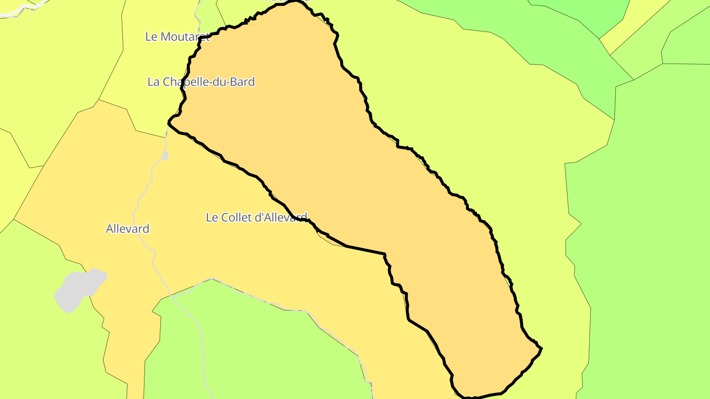Carte des prix de l'immobilier La Chapelle-du-Bard