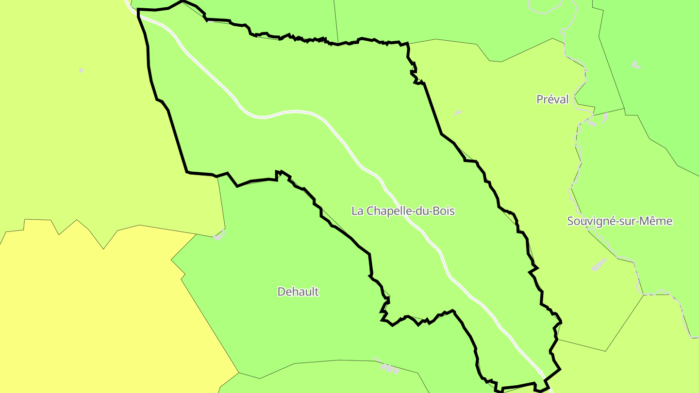 Carte des prix de l'immobilier La Chapelle-du-Bois