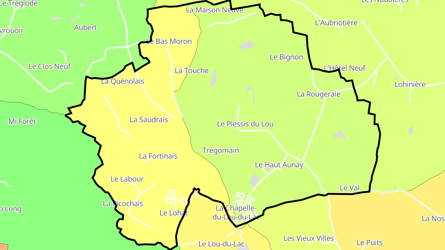 Carte des prix de l'immobilier La Chapelle-du-Lou