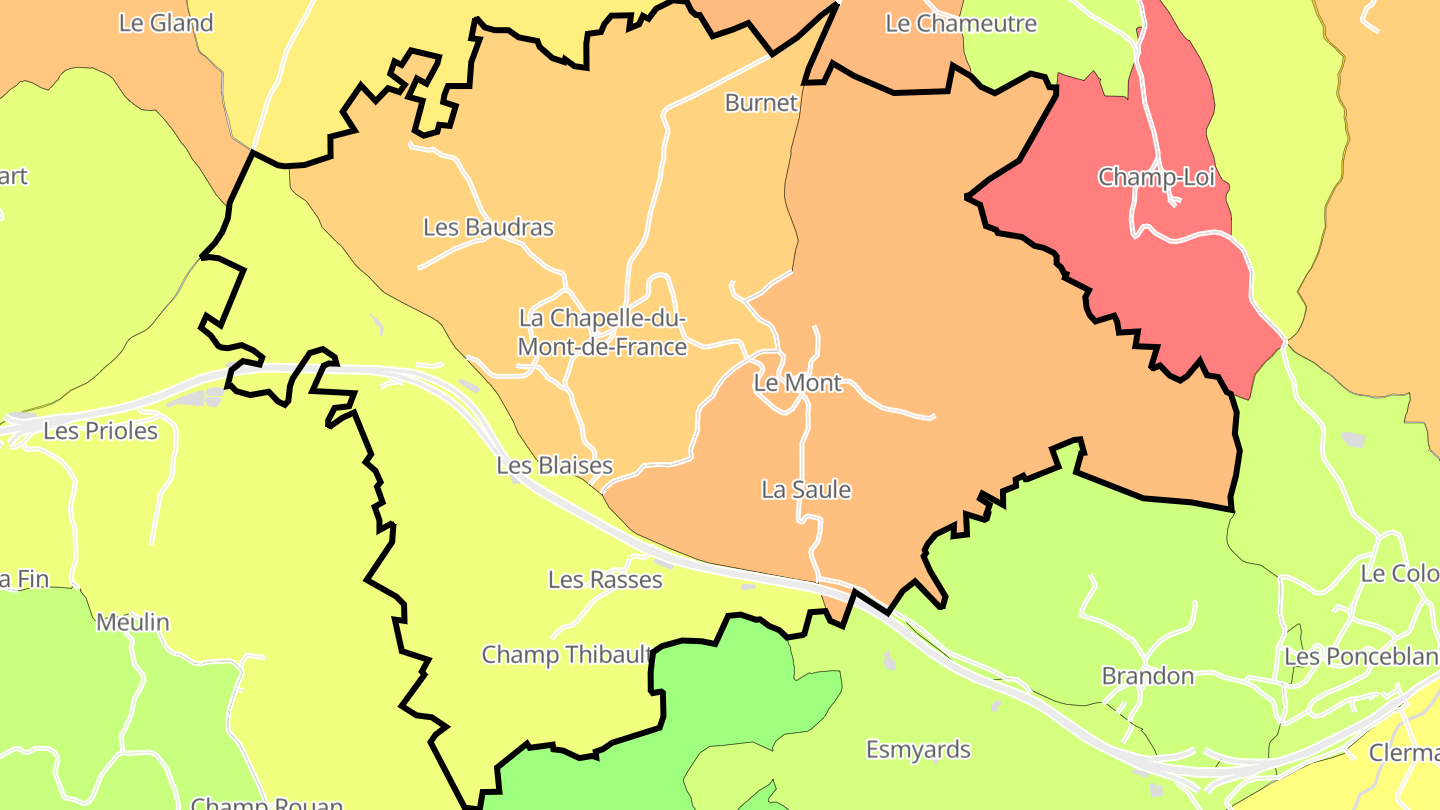 Carte des prix de l'immobilier La Chapelle-du-Mont-de-France
