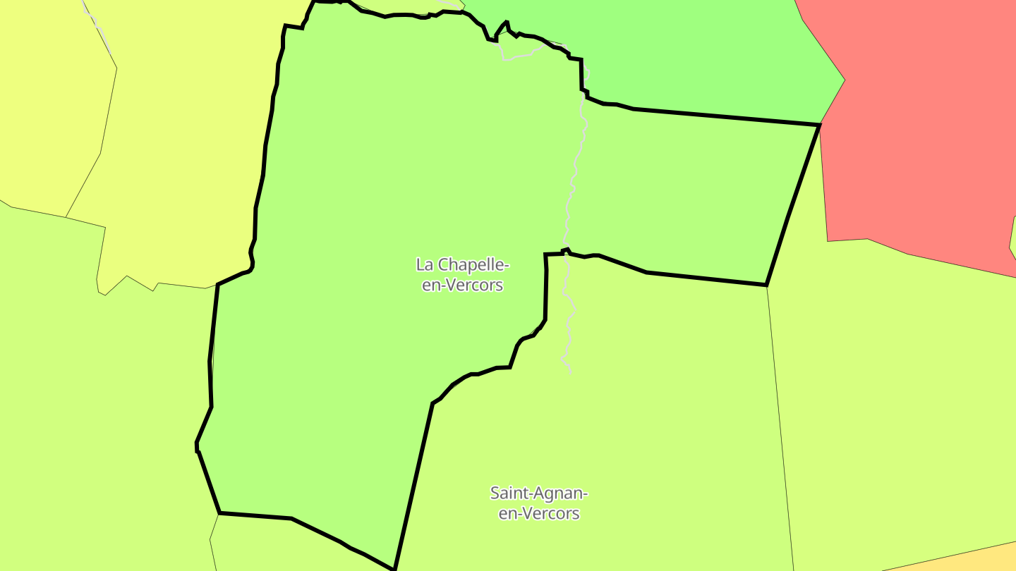 Carte des prix de l'immobilier La Chapelle-en-Vercors