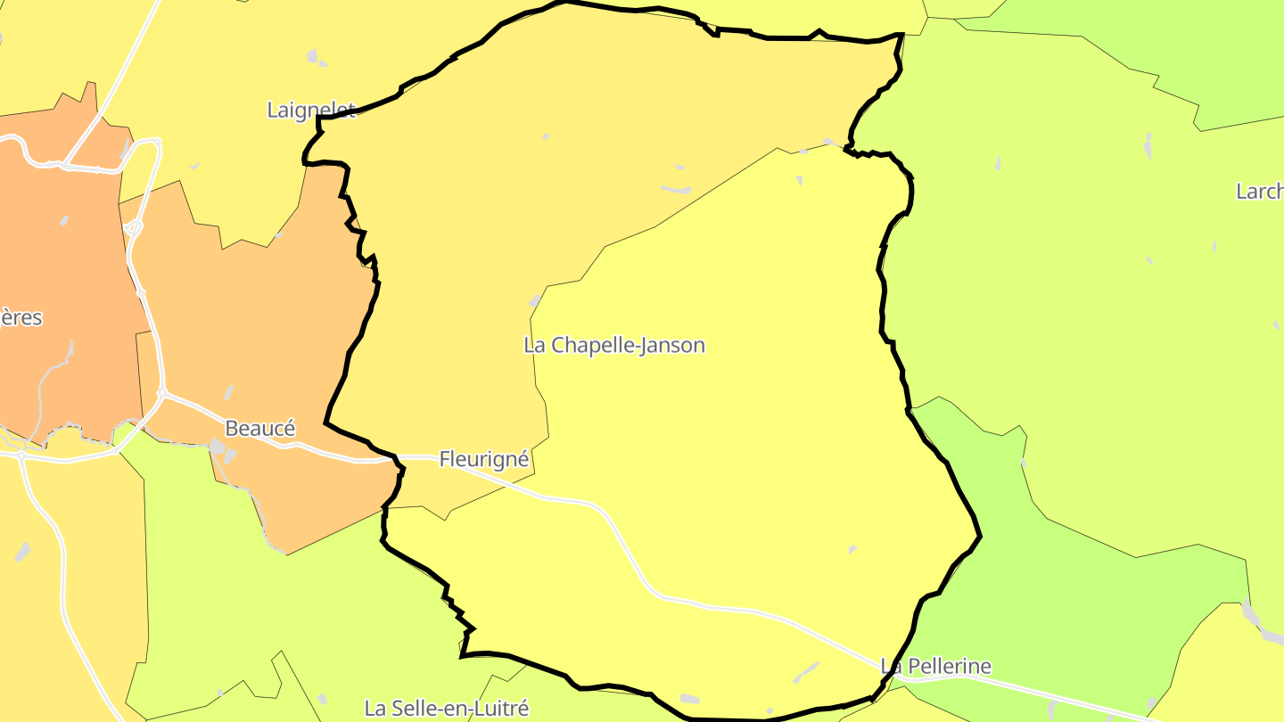 Carte des prix de l'immobilier La Chapelle-Fleurigné