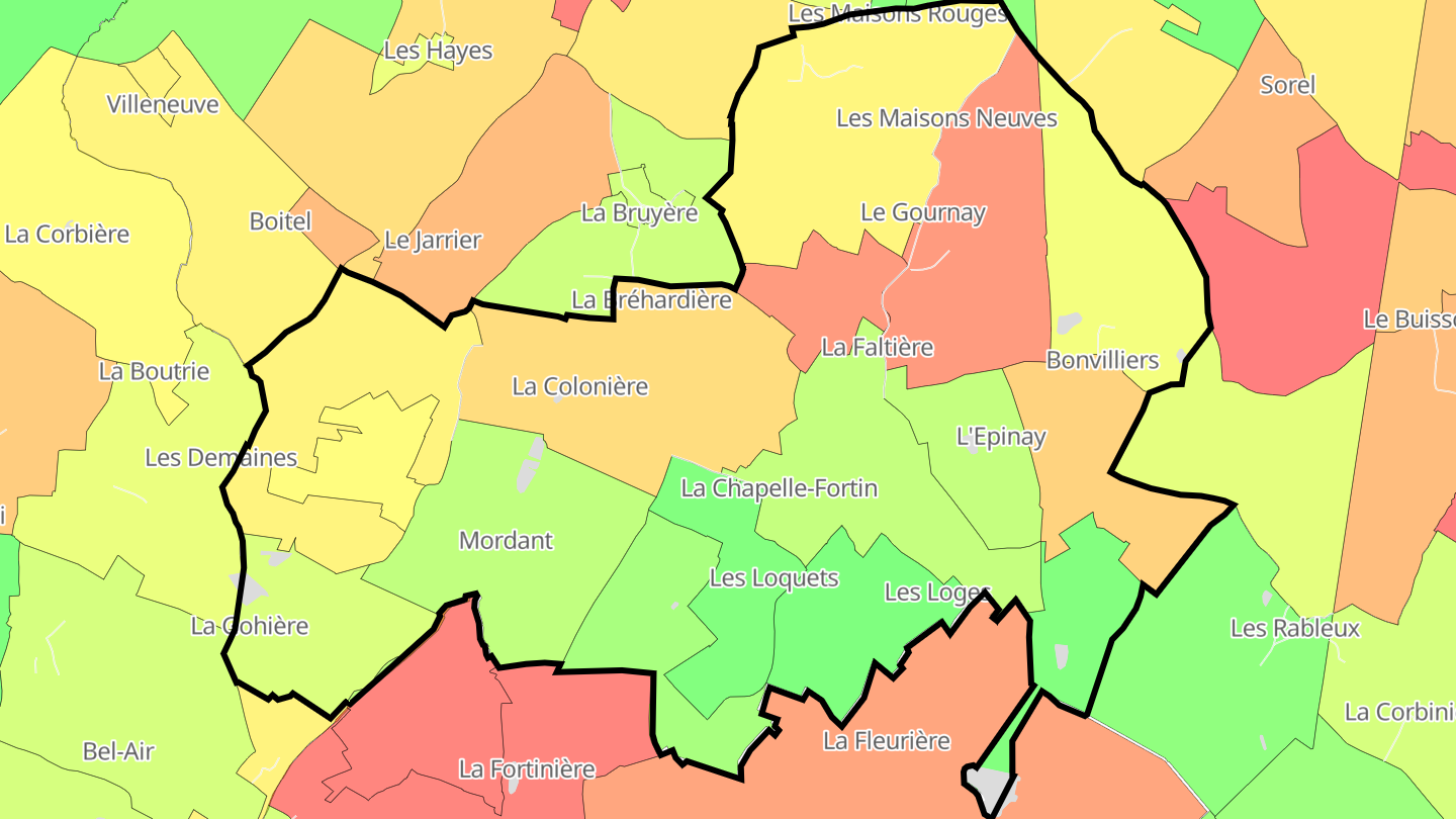 Carte des prix de l'immobilier La Chapelle-Fortin