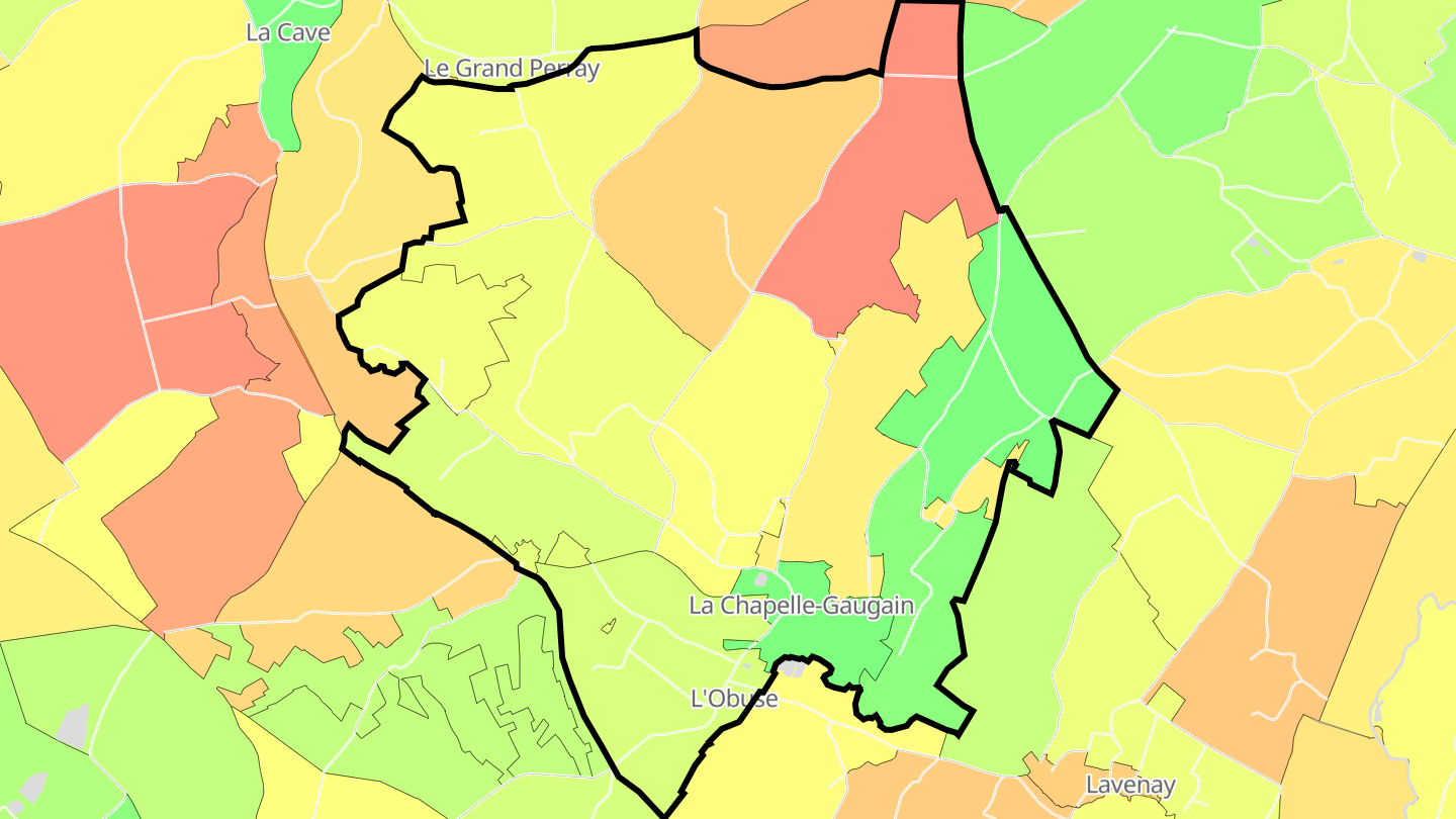 Carte des prix de l'immobilier La Chapelle-Gaugain