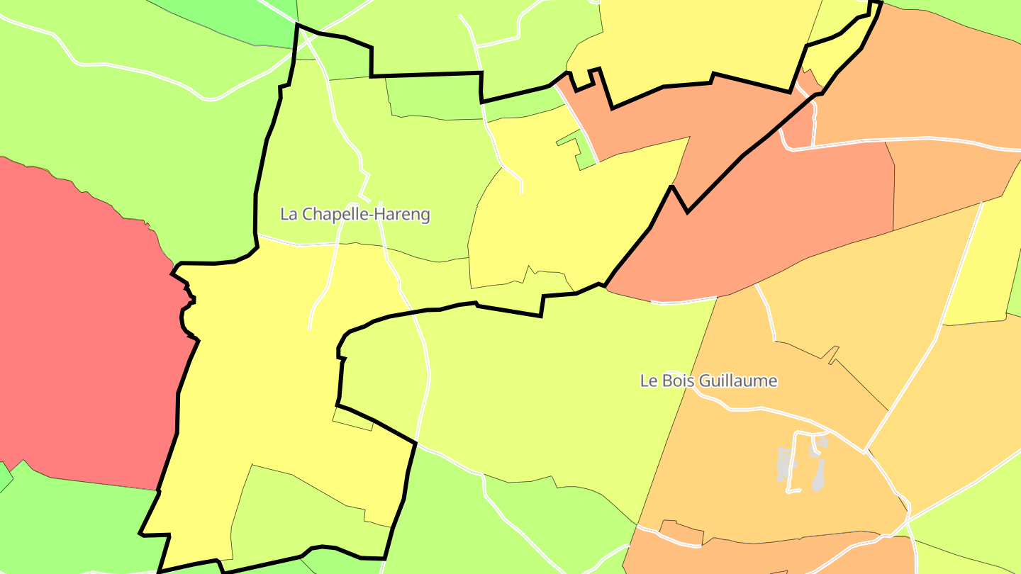 Carte des prix de l'immobilier La Chapelle-Hareng