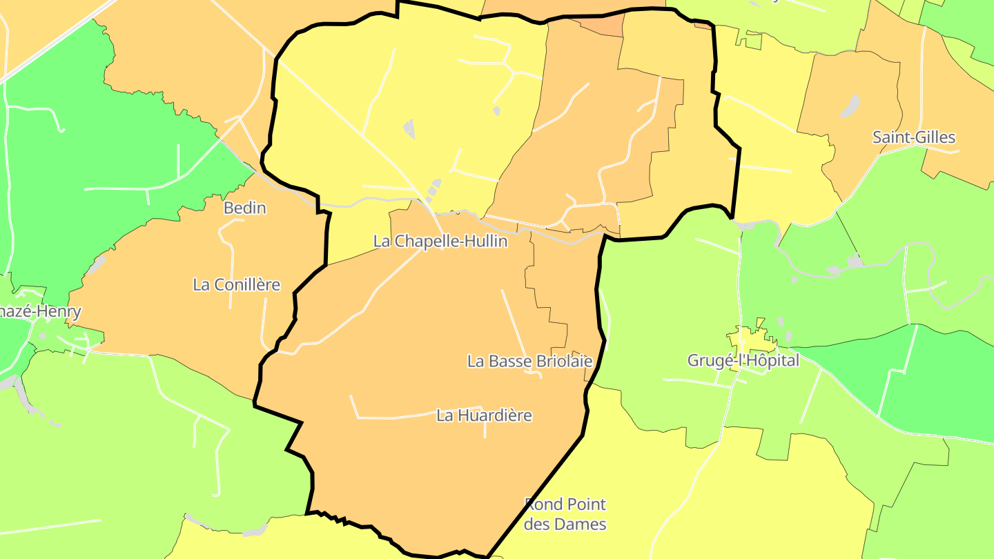 Carte des prix de l'immobilier La Chapelle-Hullin