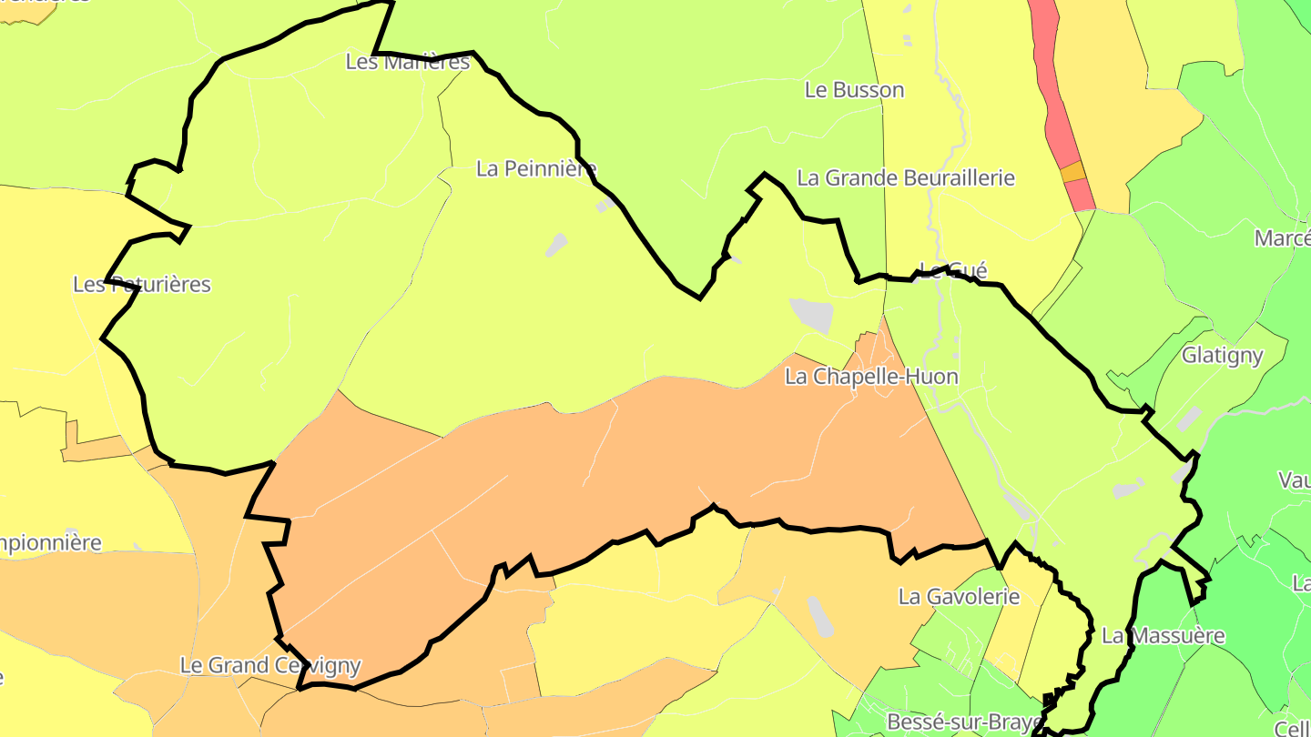 Carte des prix de l'immobilier La Chapelle-Huon