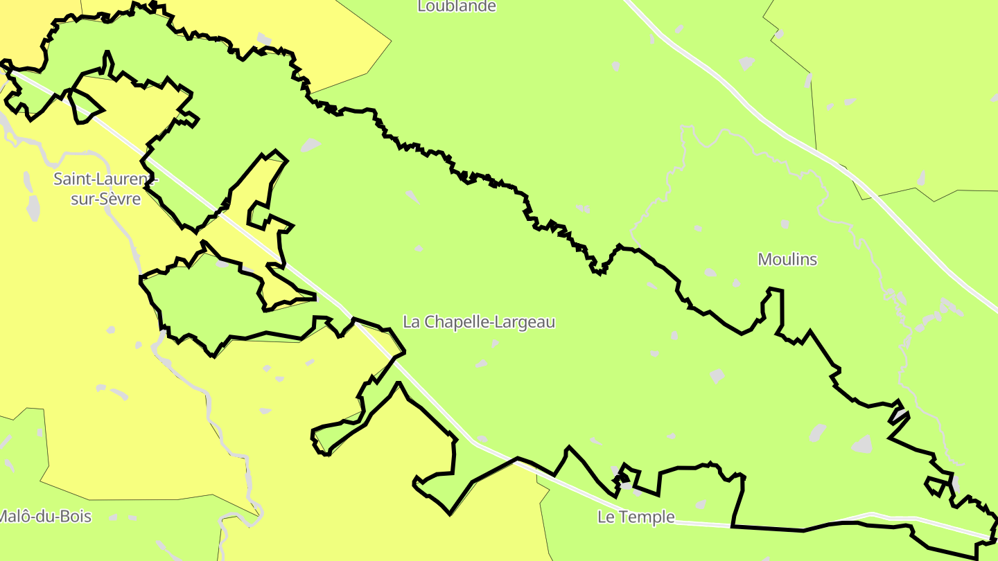 Carte des prix de l'immobilier La Chapelle-Largeau