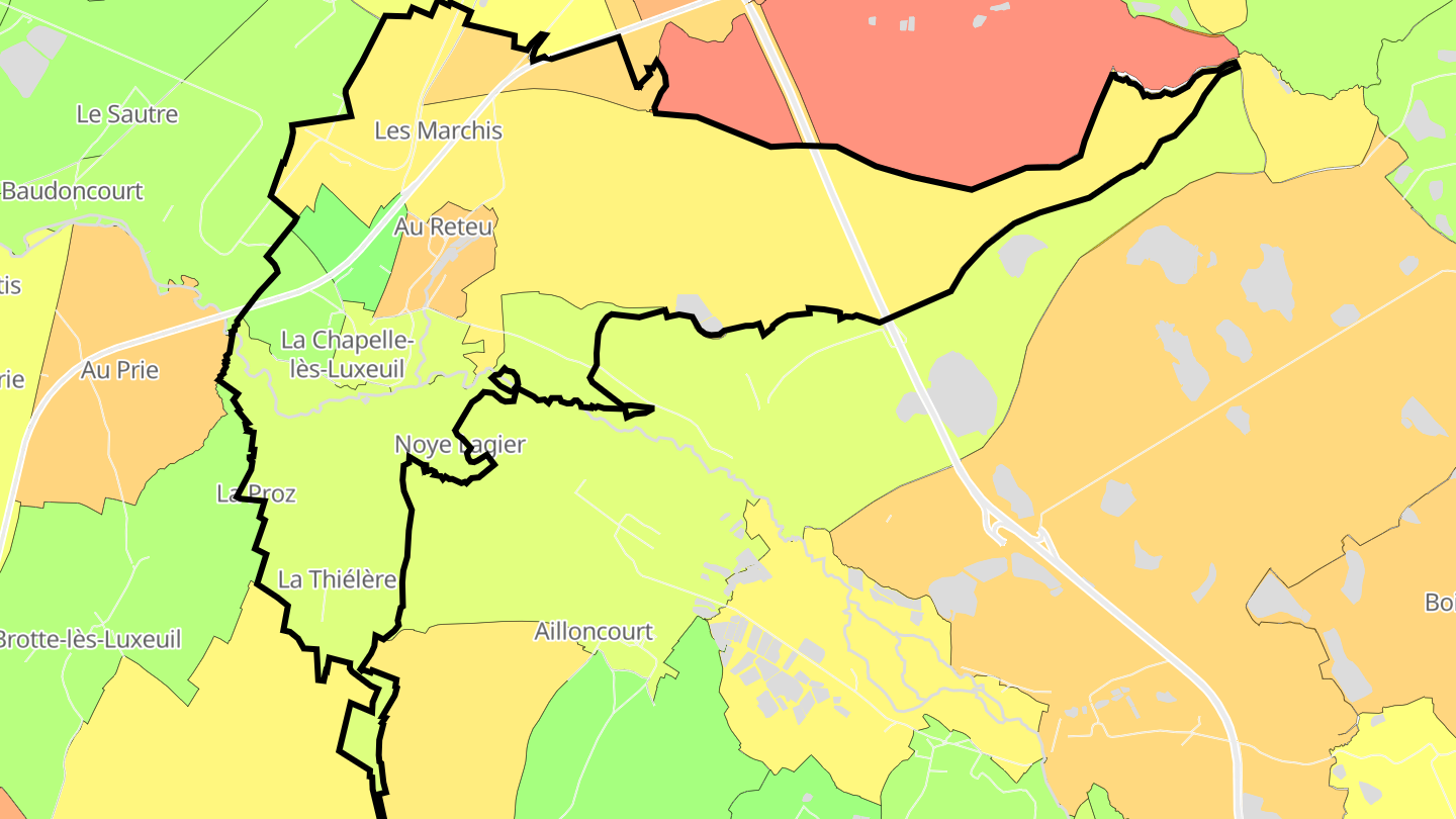Carte des prix de l'immobilier La Chapelle-lès-Luxeuil