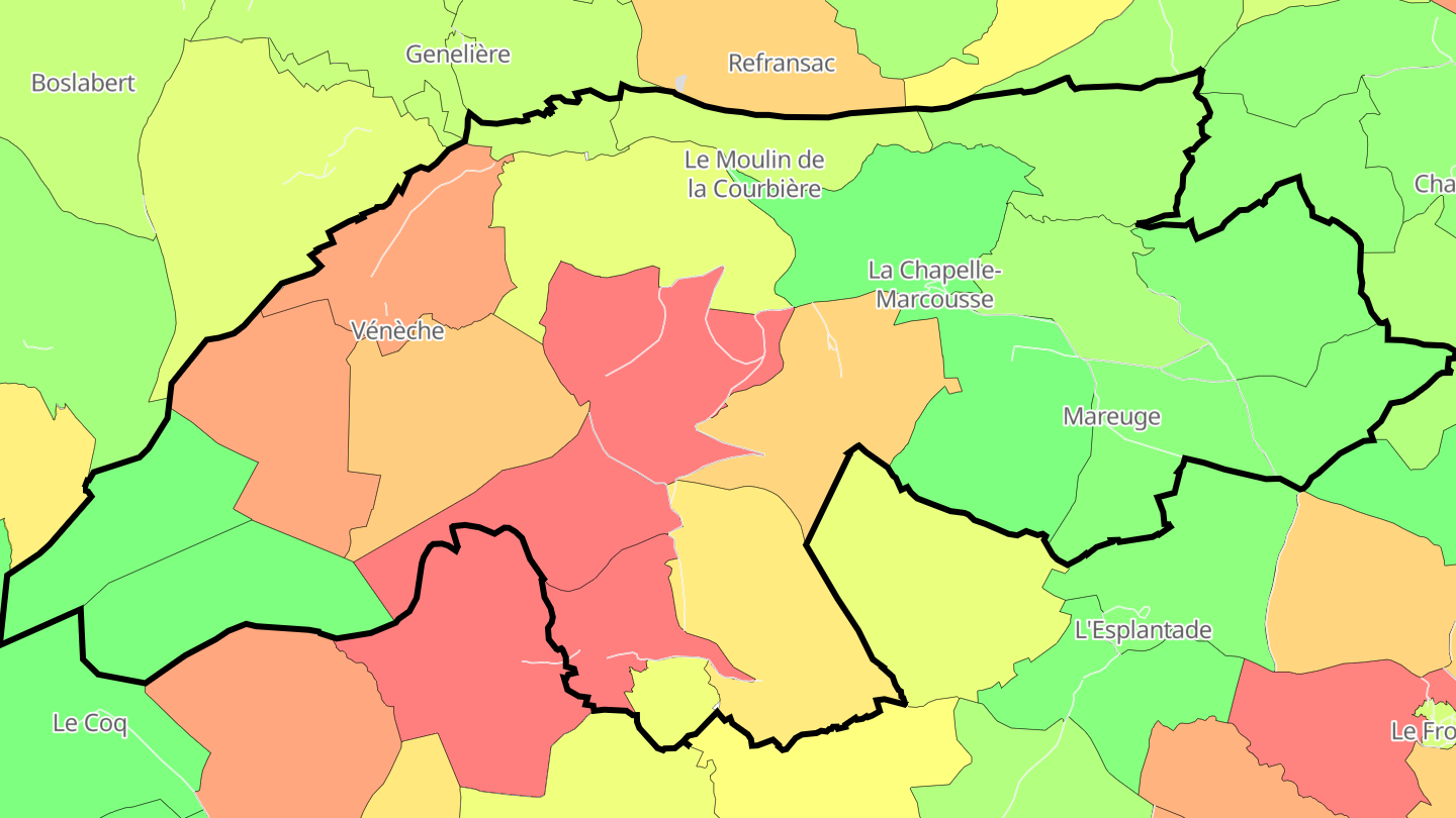 Carte des prix de l'immobilier La Chapelle-Marcousse