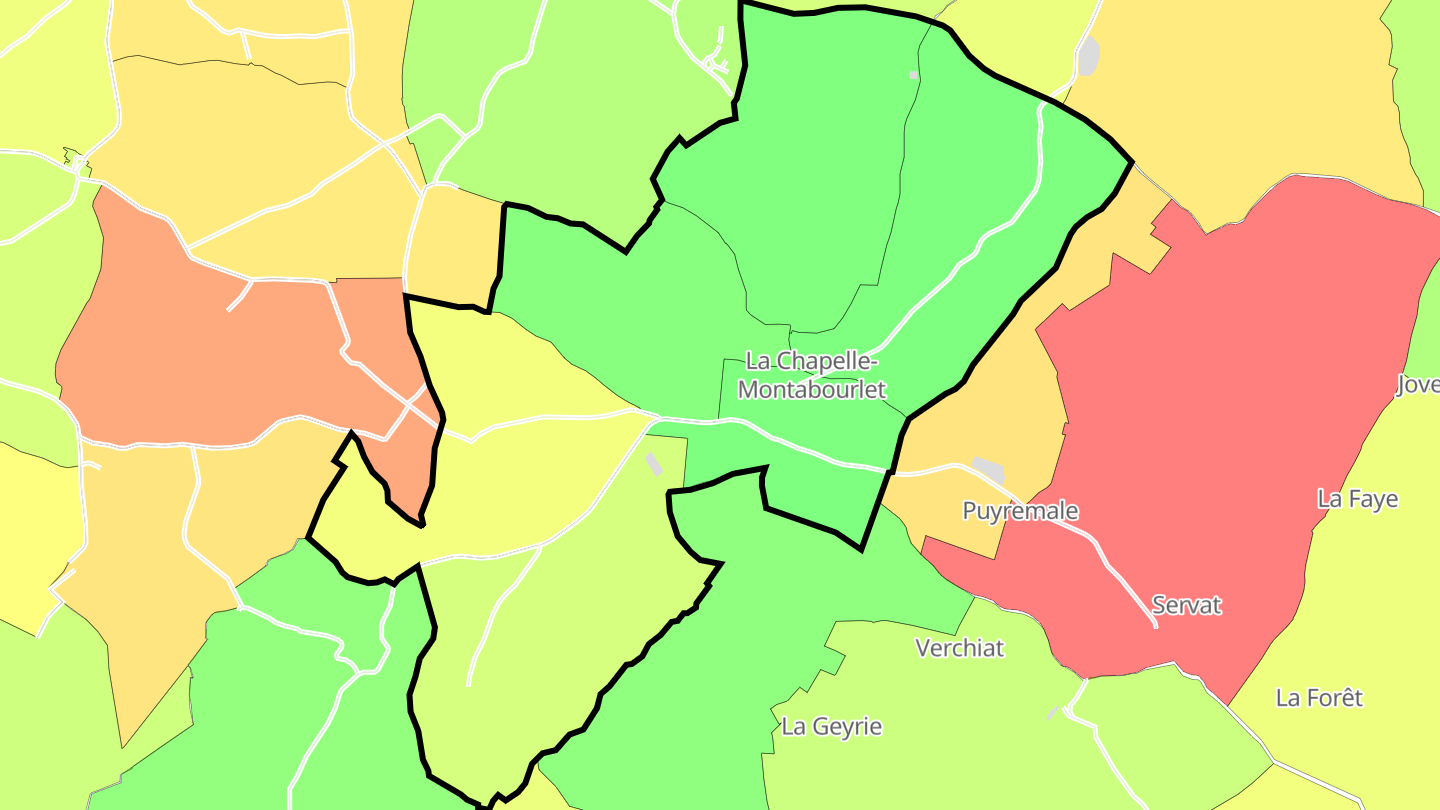 Carte des prix de l'immobilier La Chapelle-Montabourlet