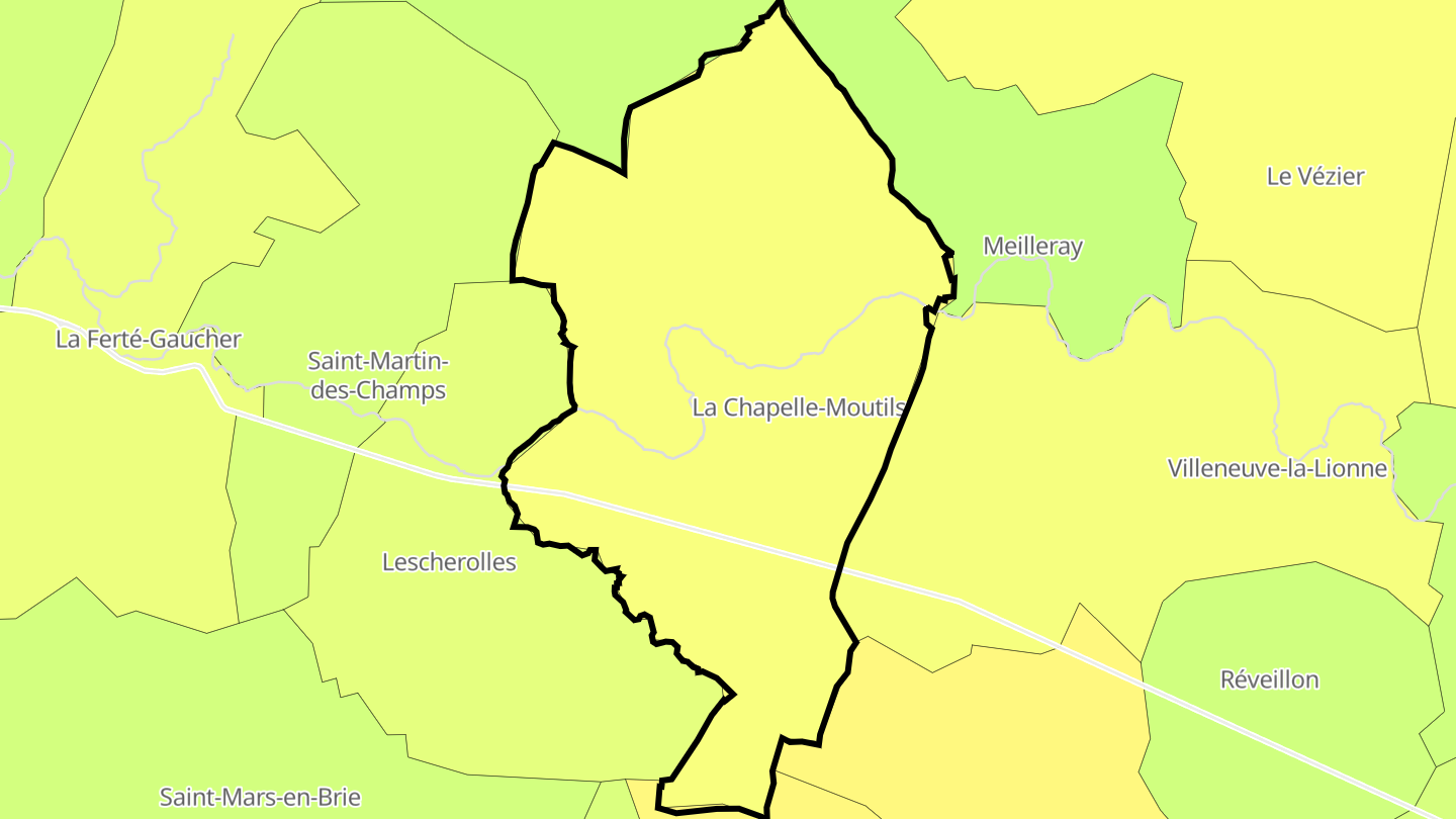 Carte des prix de l'immobilier La Chapelle-Moutils