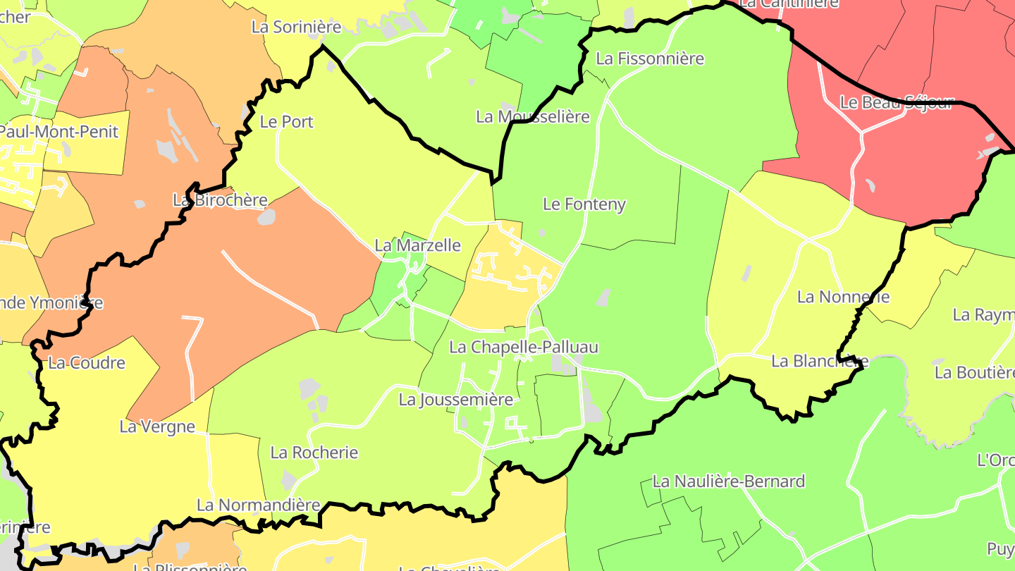 Carte des prix de l'immobilier La Chapelle-Palluau