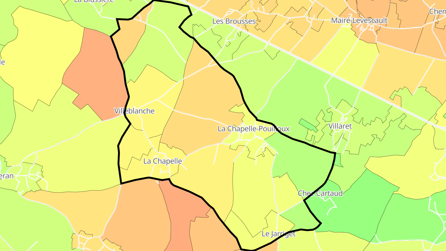 Carte des prix de l'immobilier La Chapelle-Pouilloux