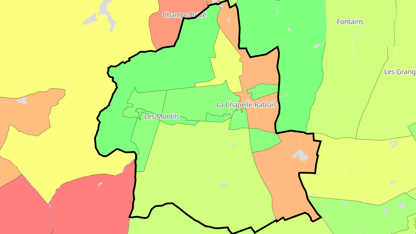 Carte des prix de l'immobilier La Chapelle-Rablais