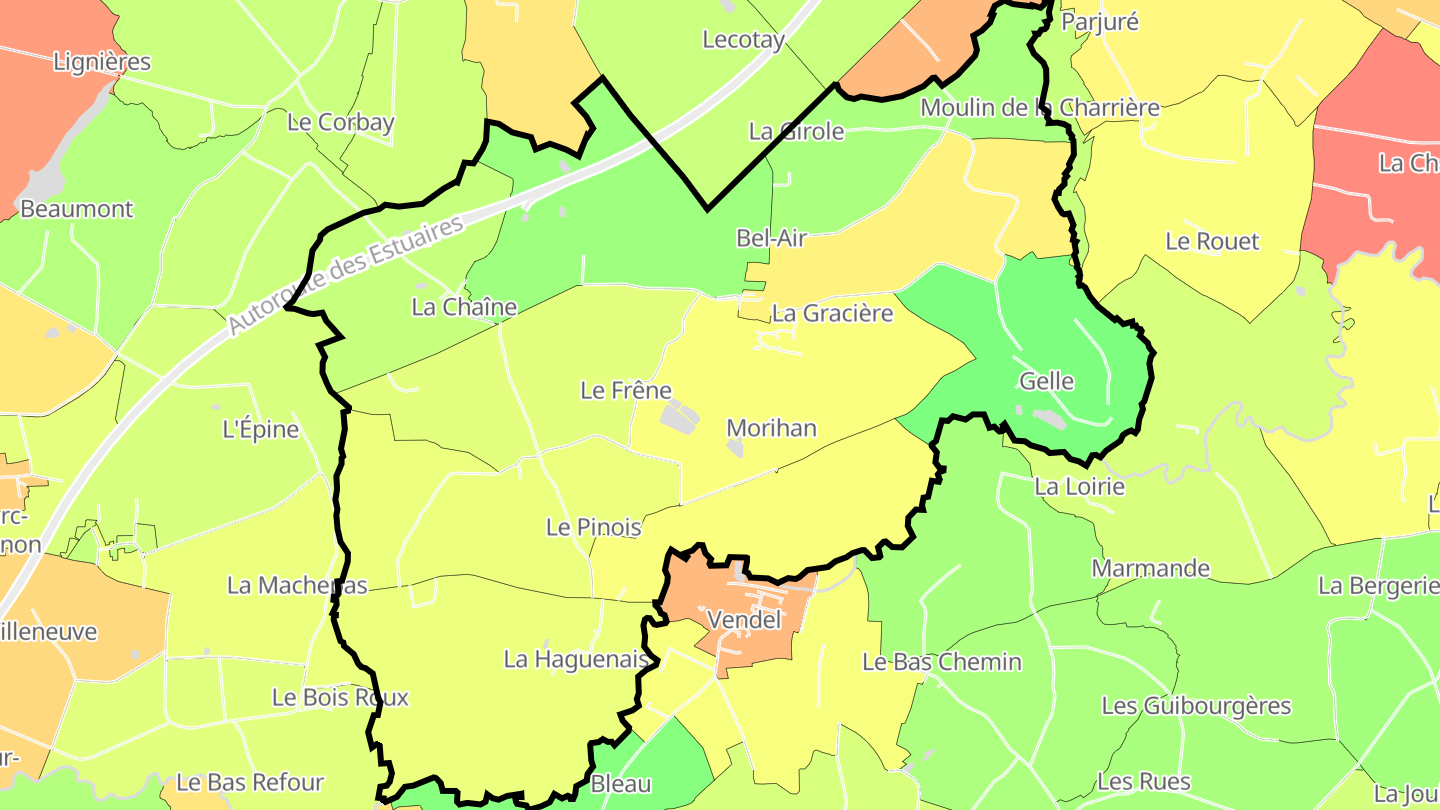 Carte des prix de l'immobilier La Chapelle-Saint-Aubert