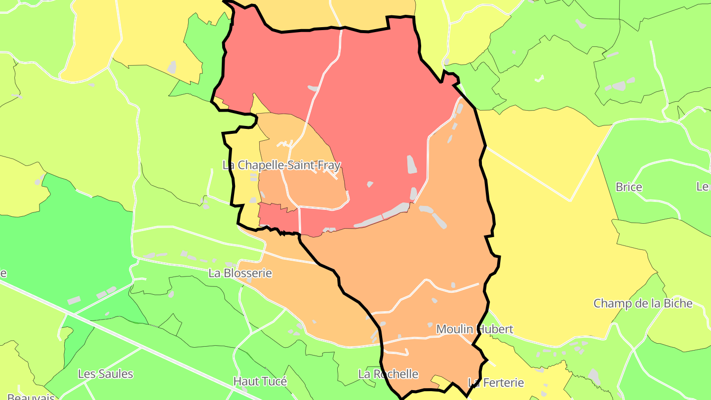 Carte des prix de l'immobilier La Chapelle-Saint-Fray