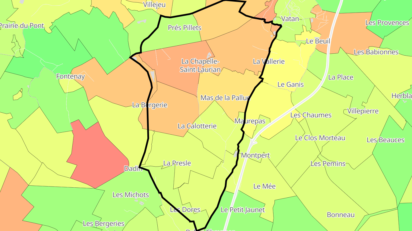 Carte des prix de l'immobilier La Chapelle-Saint-Laurian