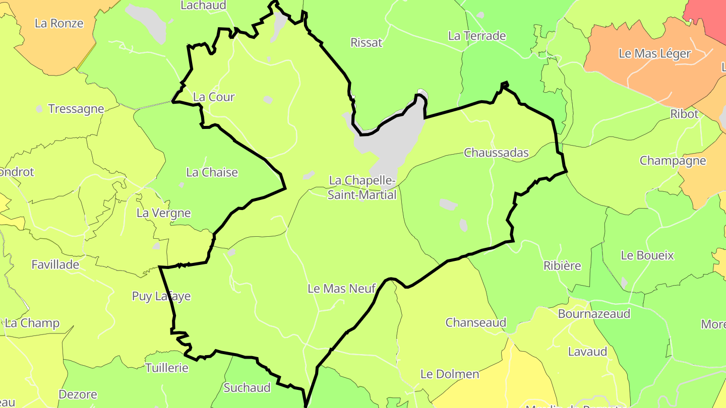Carte des prix de l'immobilier La Chapelle-Saint-Martial