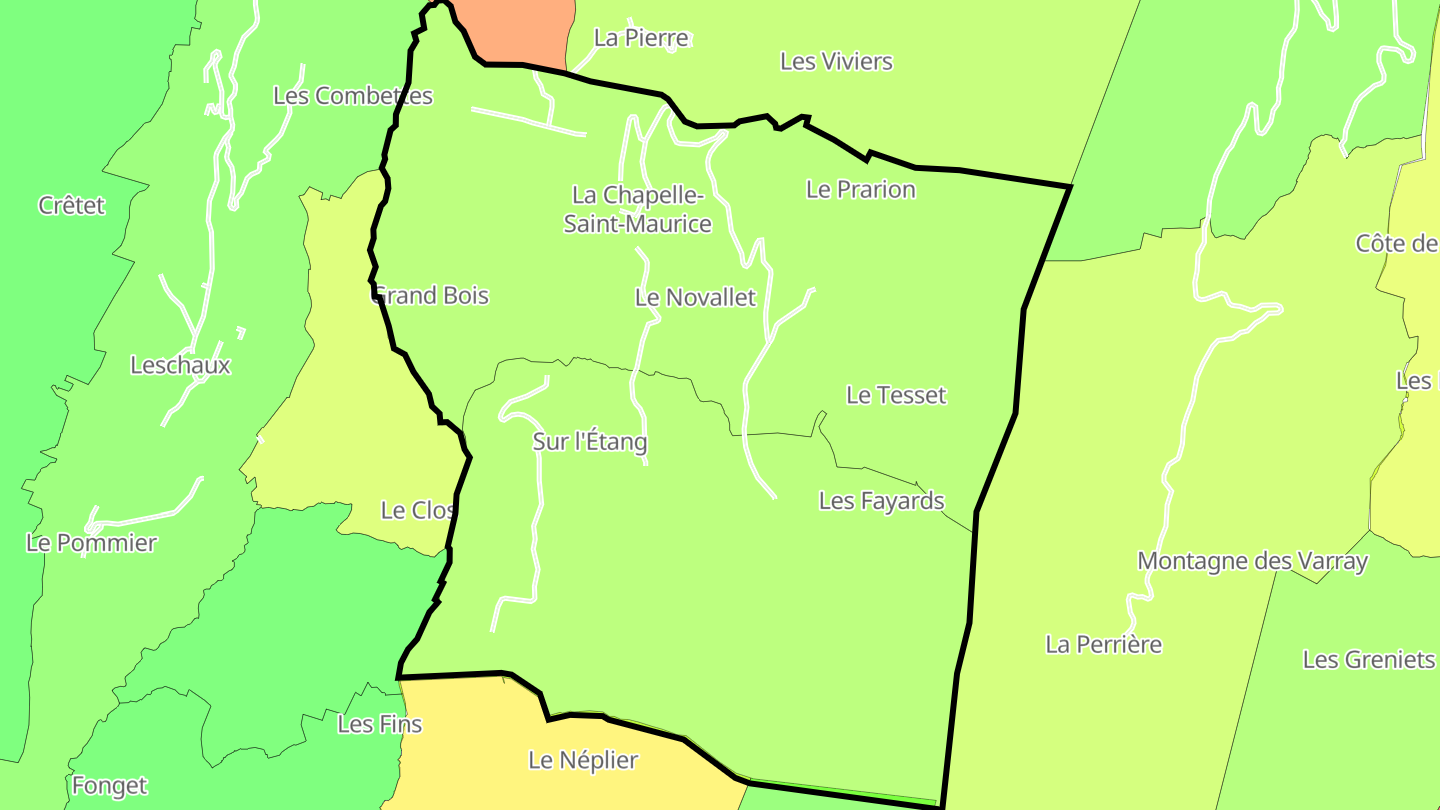 Carte des prix de l'immobilier La Chapelle-Saint-Maurice