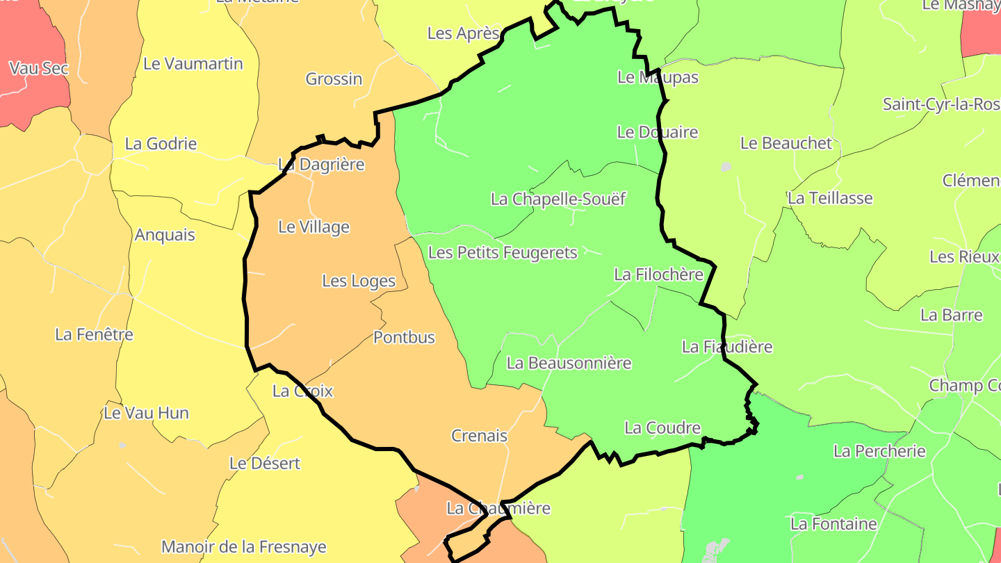 Carte des prix de l'immobilier La Chapelle-Souëf