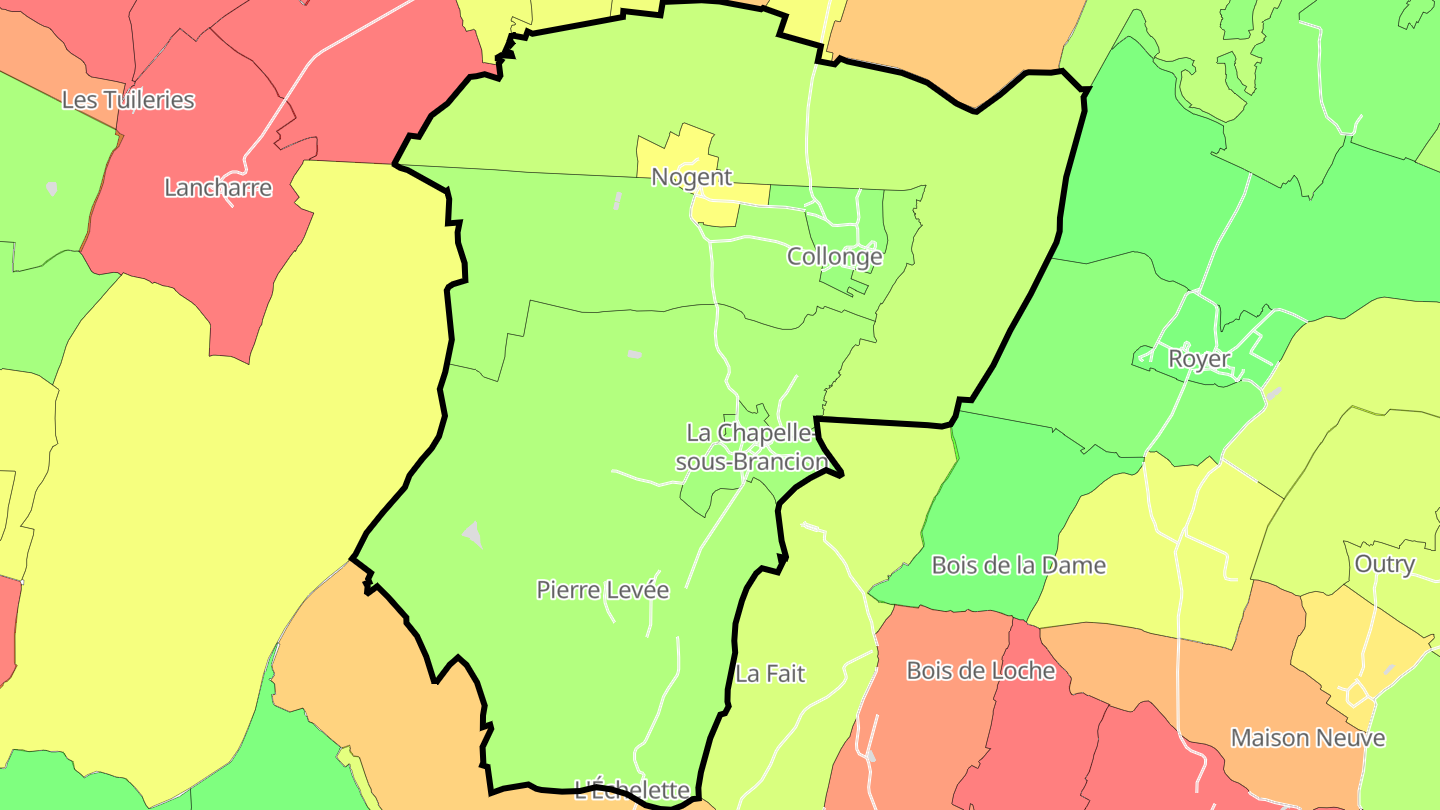 Carte des prix de l'immobilier La Chapelle-sous-Brancion