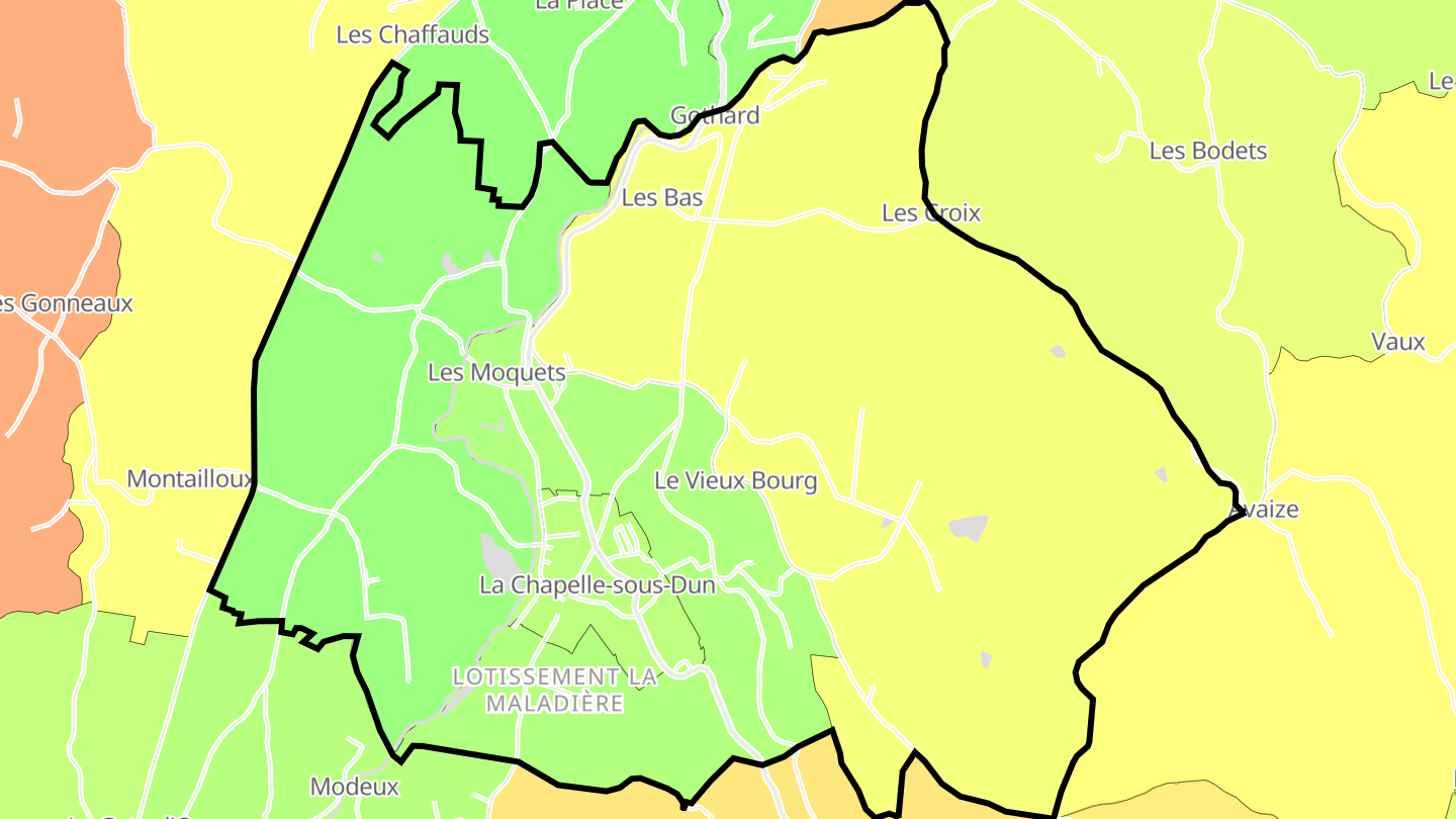Carte des prix de l'immobilier La Chapelle-sous-Dun