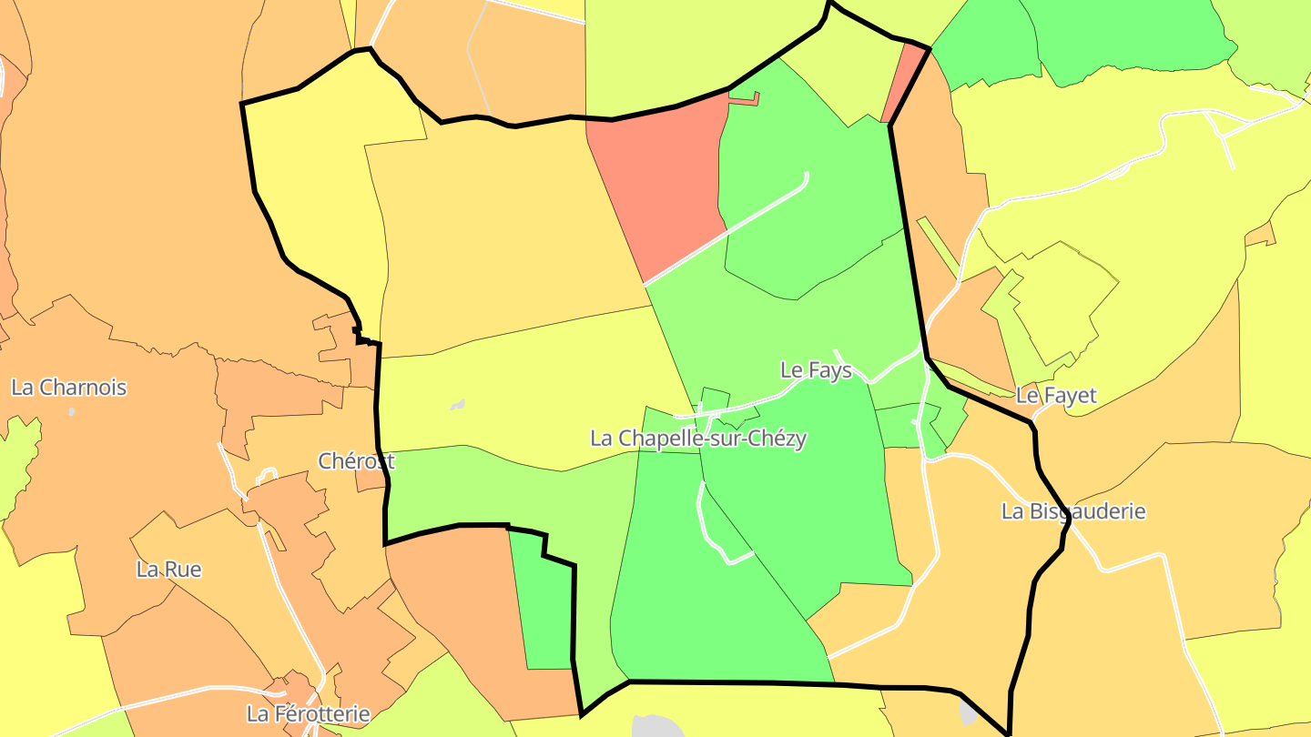 Carte des prix de l'immobilier La Chapelle-sur-Chézy