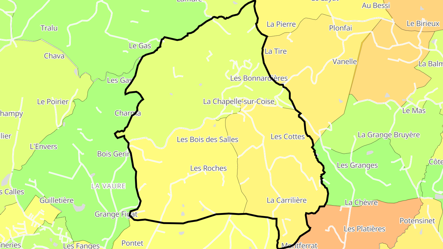Carte des prix de l'immobilier La Chapelle-sur-Coise