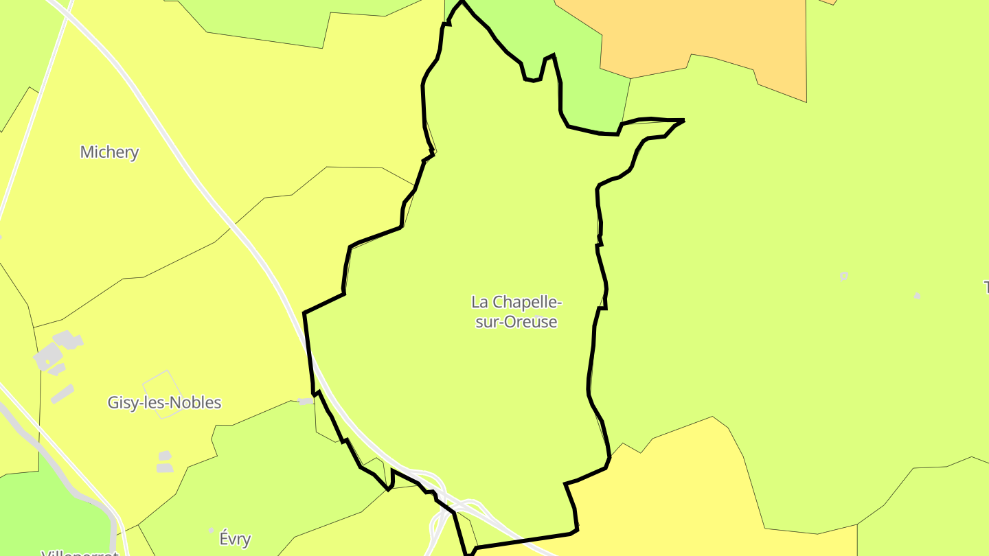 Carte des prix de l'immobilier La Chapelle-sur-Oreuse