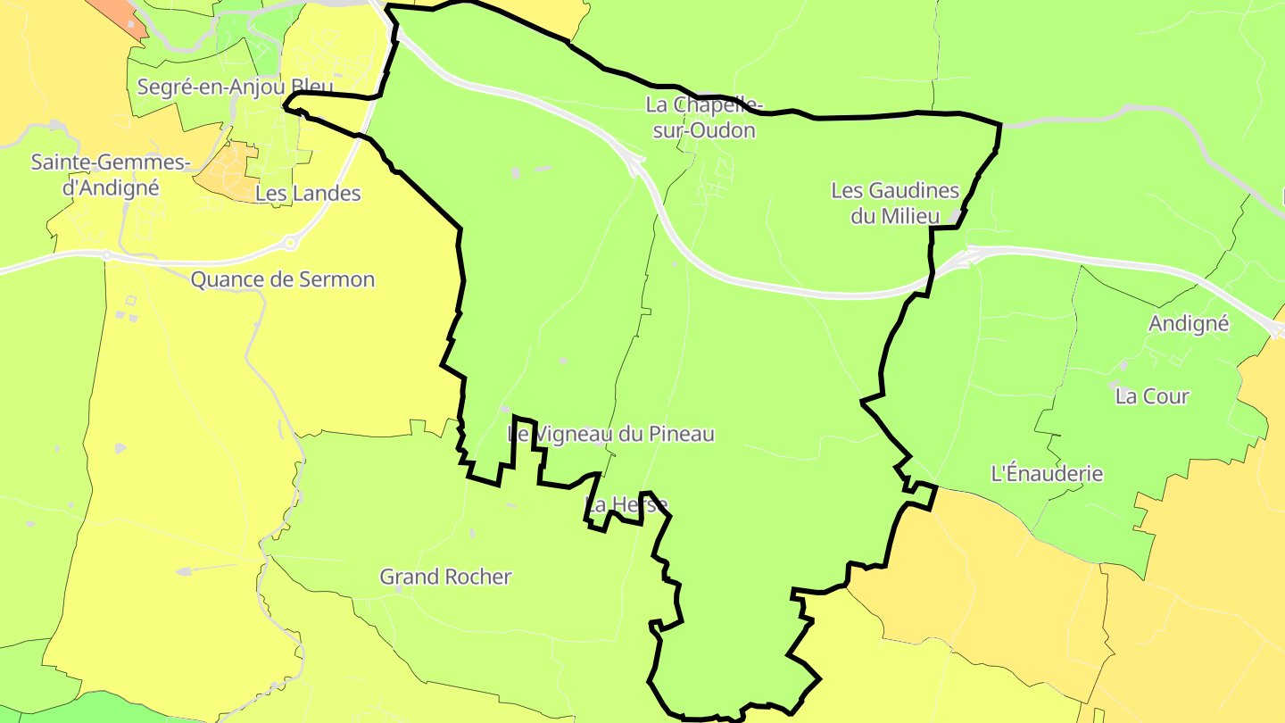 Carte des prix de l'immobilier La Chapelle-sur-Oudon