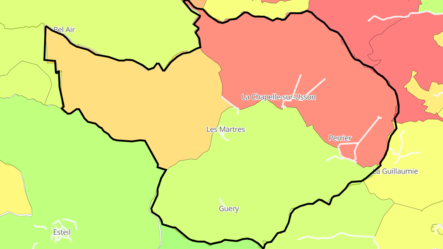 Carte des prix de l'immobilier La Chapelle-sur-Usson